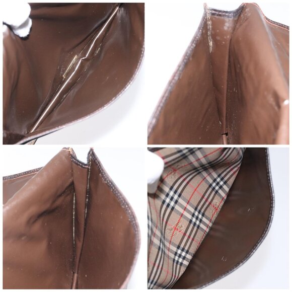 Burberrys Nova Check Clutch Bag Canvas Beige Brown Auth 114735 - Picture 11 of 12